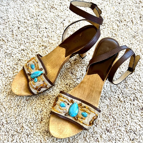 MICHAEL KORS Embellished Wood Heel Sandals - Picture 2 of 10